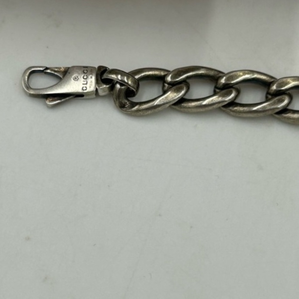 Gucci enamel logo ID link bracelet .925 sterling silver made in Italy - Picture 8 of 11